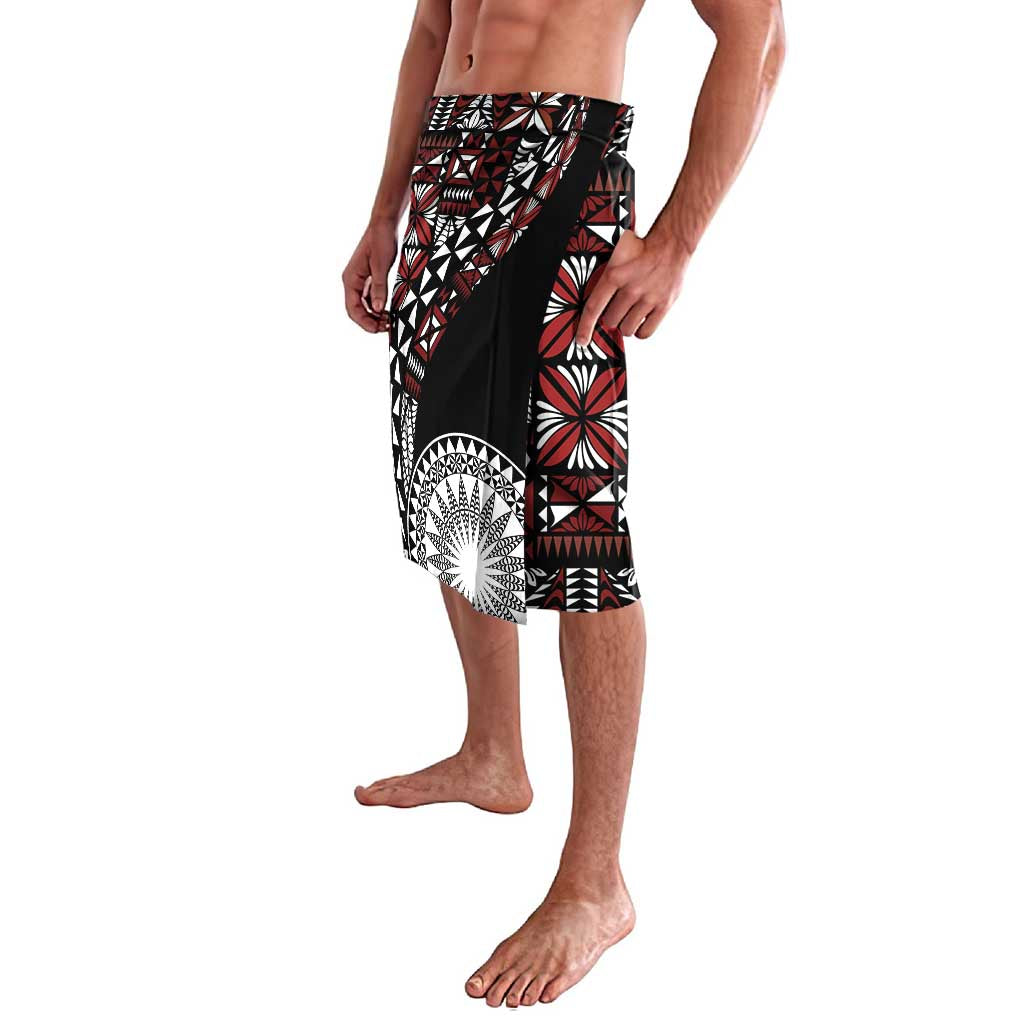 Red Tongan Ngatu Fonulei Pattern Lavalava