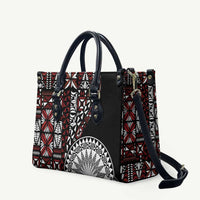 Red Tongan Ngatu Fonulei Pattern Leather Bag LT9 Red - Polynesian Pride
