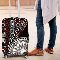 Red Tongan Ngatu Fonulei Pattern Luggage Cover