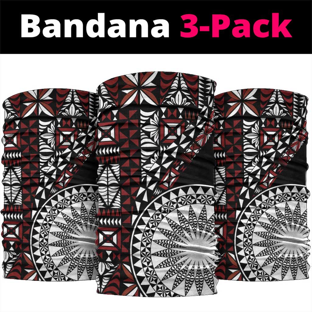 Red Tongan Ngatu Fonulei Pattern Neck Gaiter LT9 package One Size: 25*50cm Red - Polynesian Pride