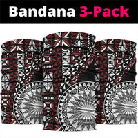Red Tongan Ngatu Fonulei Pattern Neck Gaiter LT9 package One Size: 25*50cm Red - Polynesian Pride