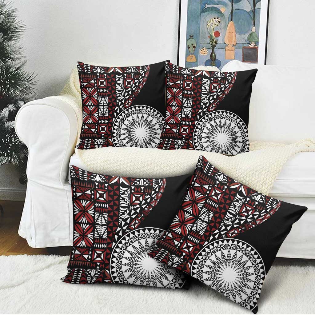 Red Tongan Ngatu Fonulei Pattern Pillow Cover LT9 - Polynesian Pride