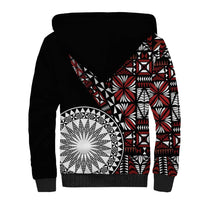 Red Tongan Ngatu Fonulei Pattern Sherpa Hoodie LT9 - Polynesian Pride