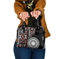 Red Tongan Ngatu Fonulei Pattern Shoulder Handbag