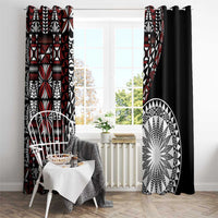 Red Tongan Ngatu Fonulei Pattern Window Curtain