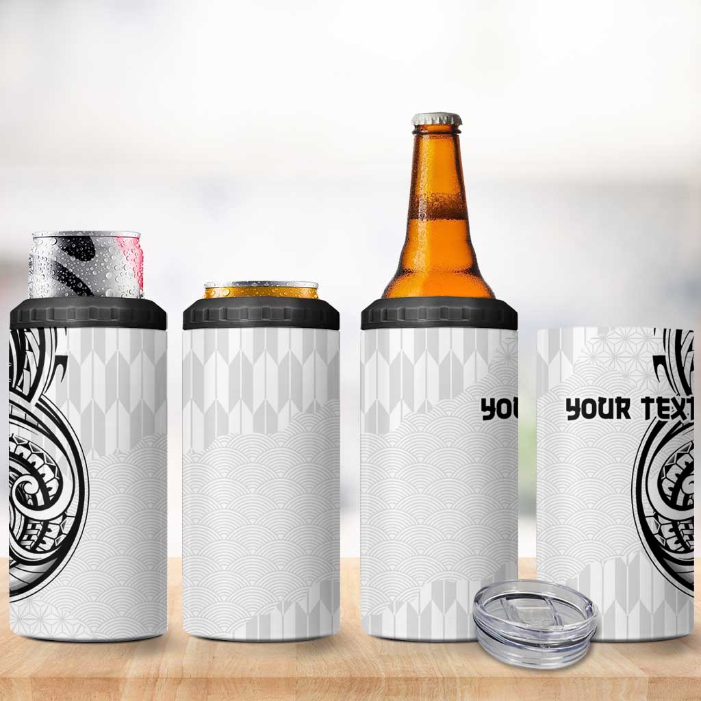 Hawaii and Japanese Culture Personalised 4 in 1 Can Cooler Tumbler With Polynesian Tribal Tattoo Style LT9 - Polynesian Pride