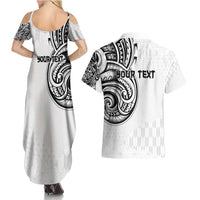 Hawaii and Japanese Culture Personalised Couples Matching Summer Maxi Dress and Hawaiian Shirt With Polynesian Tribal Tattoo Style LT9 - Polynesian Pride