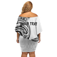 Hawaii and Japanese Culture Personalised Family Matching Off Shoulder Short Dress and Hawaiian Shirt With Polynesian Tribal Tattoo Style LT9 - Polynesian Pride