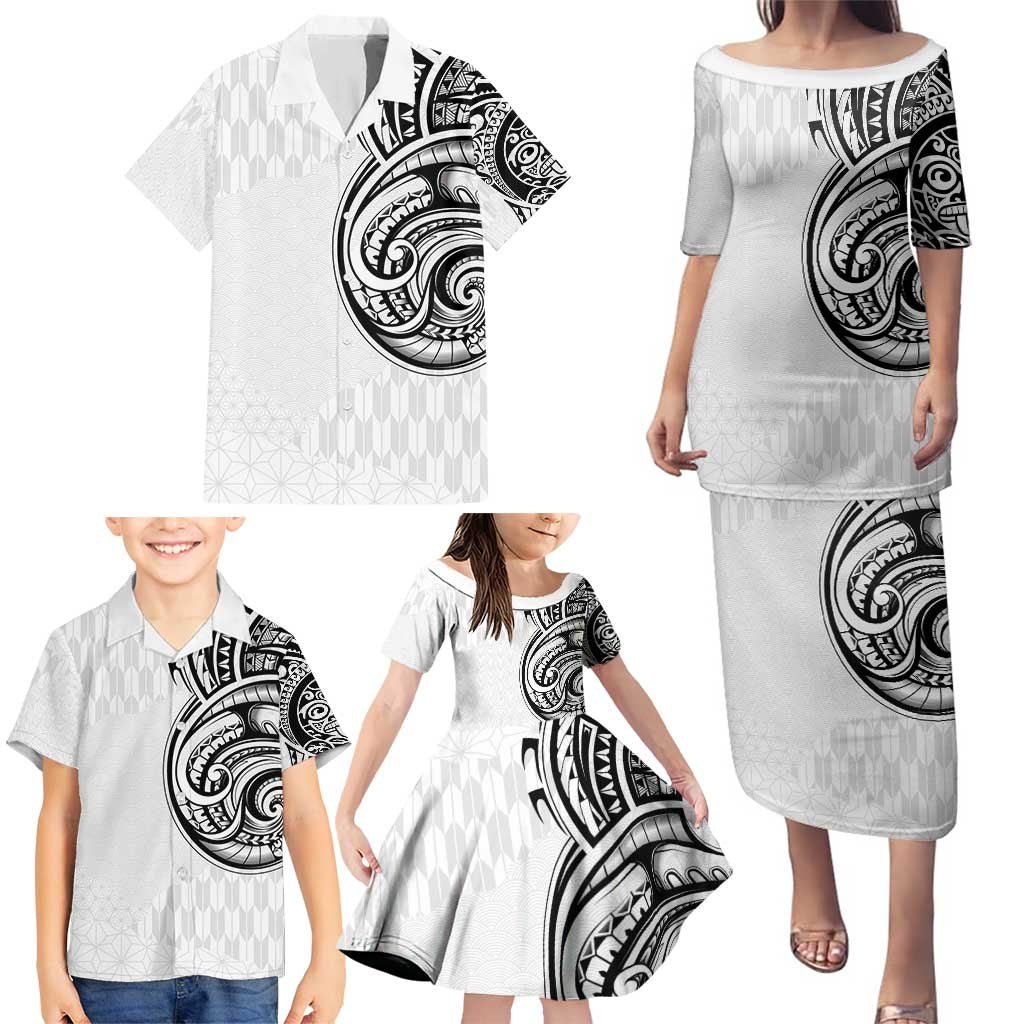 Hawaii and Japanese Culture Personalised Family Matching Puletasi and Hawaiian Shirt With Polynesian Tribal Tattoo Style LT9 - Polynesian Pride