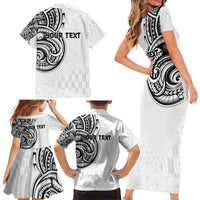 Hawaii and Japanese Culture Personalised Family Matching Short Sleeve Bodycon Dress and Hawaiian Shirt With Polynesian Tribal Tattoo Style LT9 - Polynesian Pride