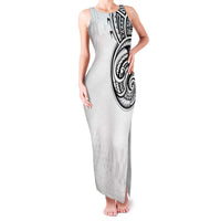 Hawaii and Japanese Culture Personalised Family Matching Tank Maxi Dress and Hawaiian Shirt With Polynesian Tribal Tattoo Style LT9 Mom's Dress White - Polynesian Pride