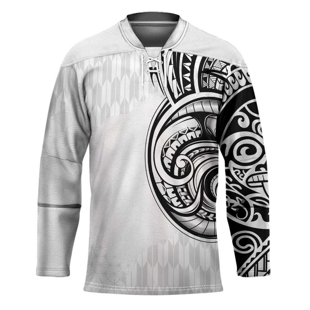 Hawaii and Japanese Culture Personalised Hockey Jersey With Polynesian Tribal Tattoo Style - Polynesian Pride