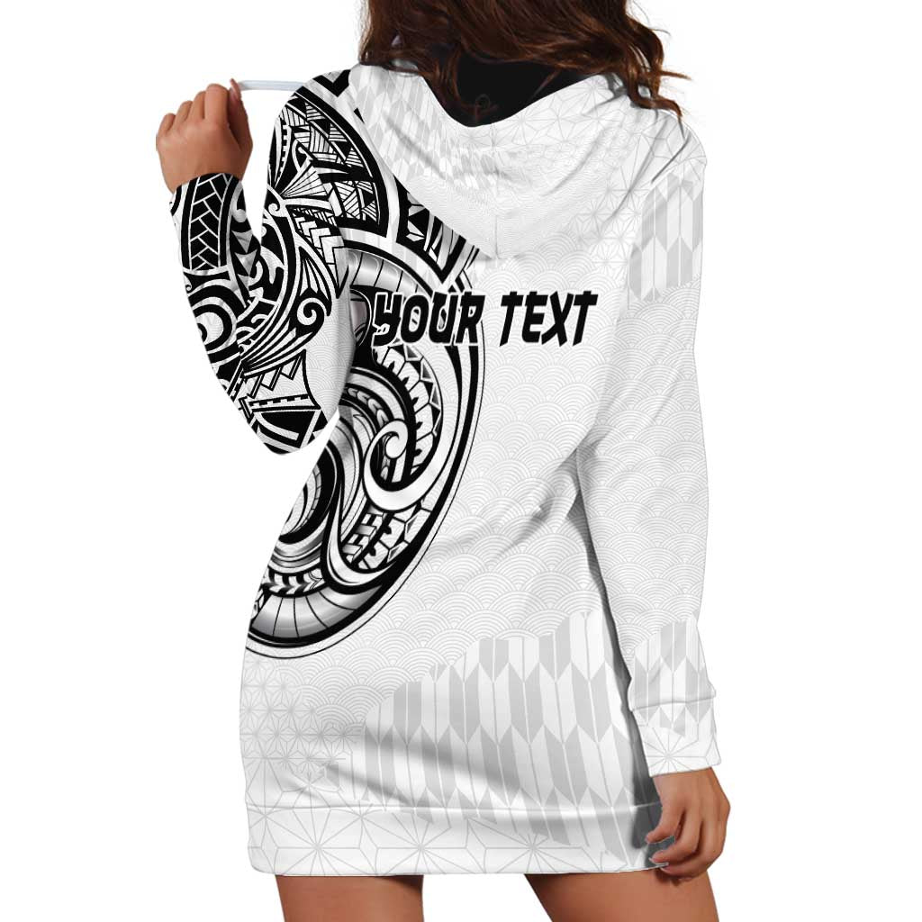 Hawaii and Japanese Culture Personalised Hoodie Dress With Polynesian Tribal Tattoo Style LT9 - Polynesian Pride