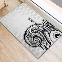 Hawaii and Japanese Culture Personalised Rubber Doormat With Polynesian Tribal Tattoo Style