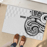 Hawaii and Japanese Culture Personalised Rubber Doormat With Polynesian Tribal Tattoo Style
