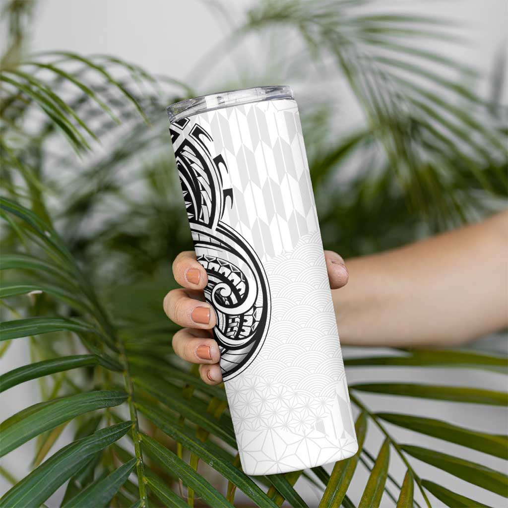 Hawaii and Japanese Culture Personalised Skinny Tumbler With Polynesian Tribal Tattoo Style LT9 - Polynesian Pride