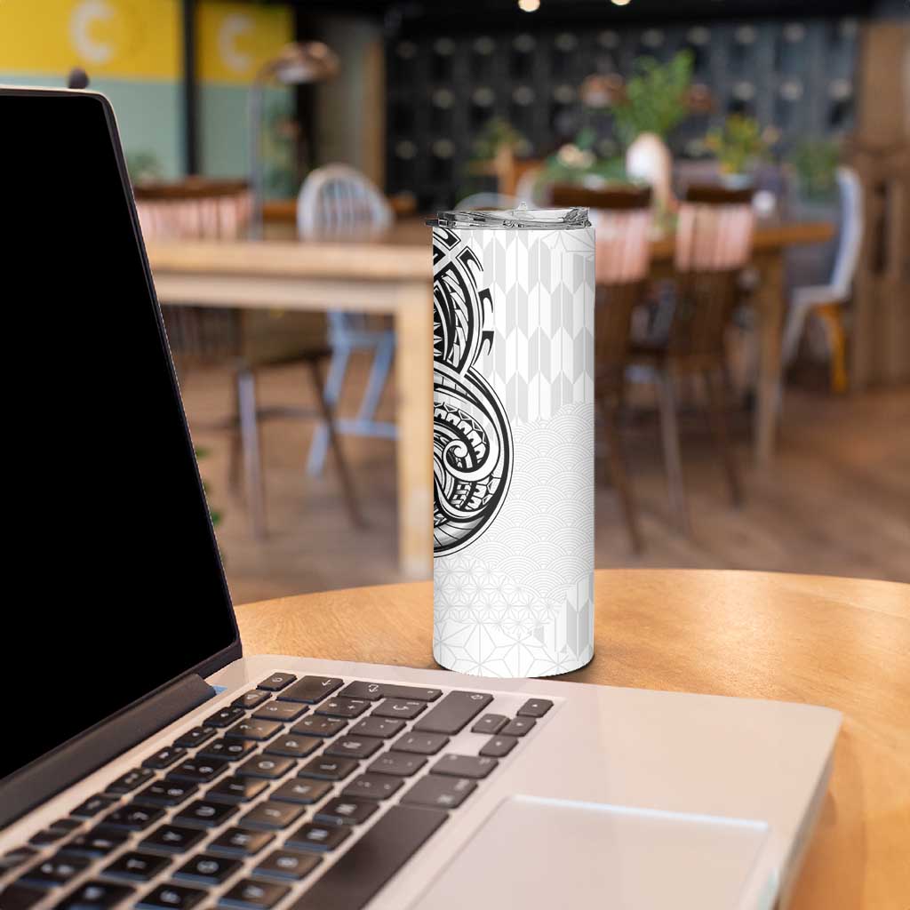Hawaii and Japanese Culture Personalised Skinny Tumbler With Polynesian Tribal Tattoo Style LT9 - Polynesian Pride