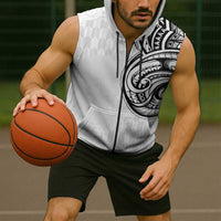 Hawaii and Japanese Culture Personalised Sleeveless Zip Hoodie With Polynesian Tribal Tattoo Style - Polynesian Pride