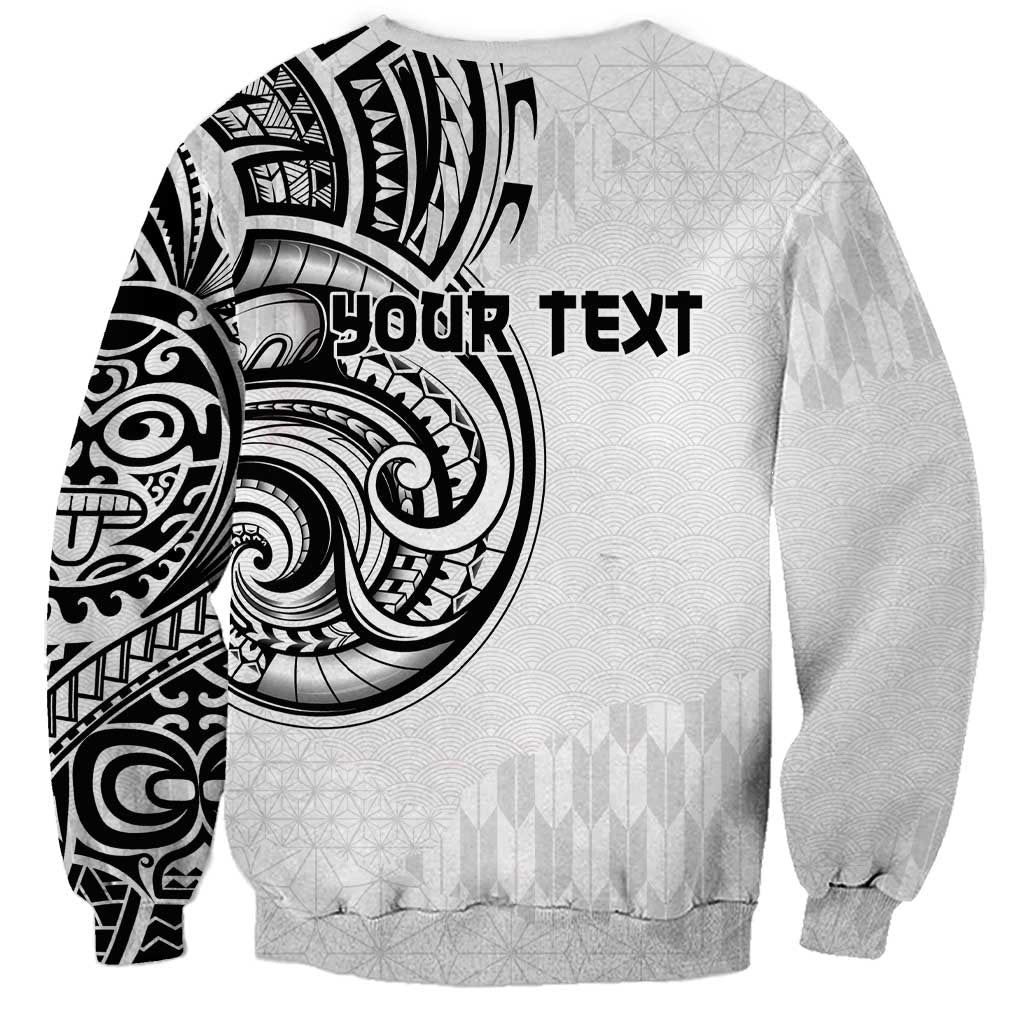 Hawaii and Japanese Culture Personalised Sweatshirt With Polynesian Tribal Tattoo Style