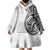 Hawaii and Japanese Culture Personalised Wearable Blanket Hoodie With Polynesian Tribal Tattoo Style