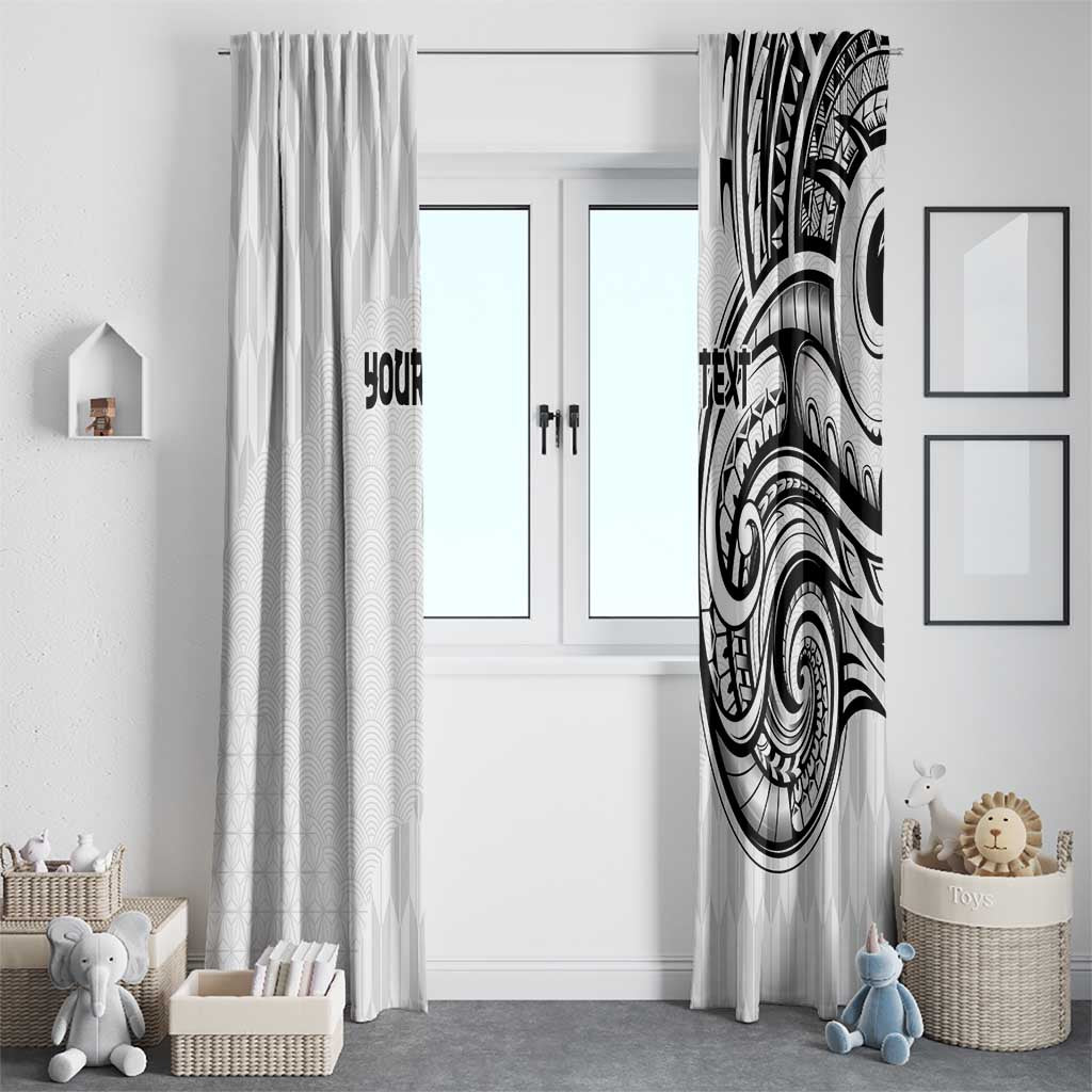 Hawaii and Japanese Culture Personalised Window Curtain With Polynesian Tribal Tattoo Style
