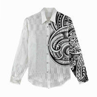 Hawaii and Japanese Culture Personalised Women Casual Shirt With Polynesian Tribal Tattoo Style LT9 - Polynesian Pride