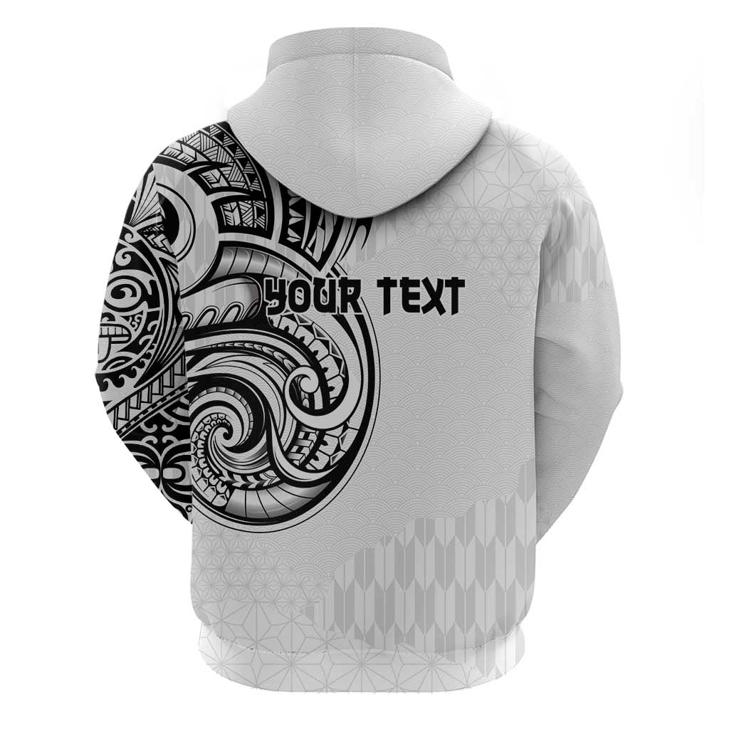 Hawaii and Japanese Culture Personalised Zip Hoodie With Polynesian Tribal Tattoo Style