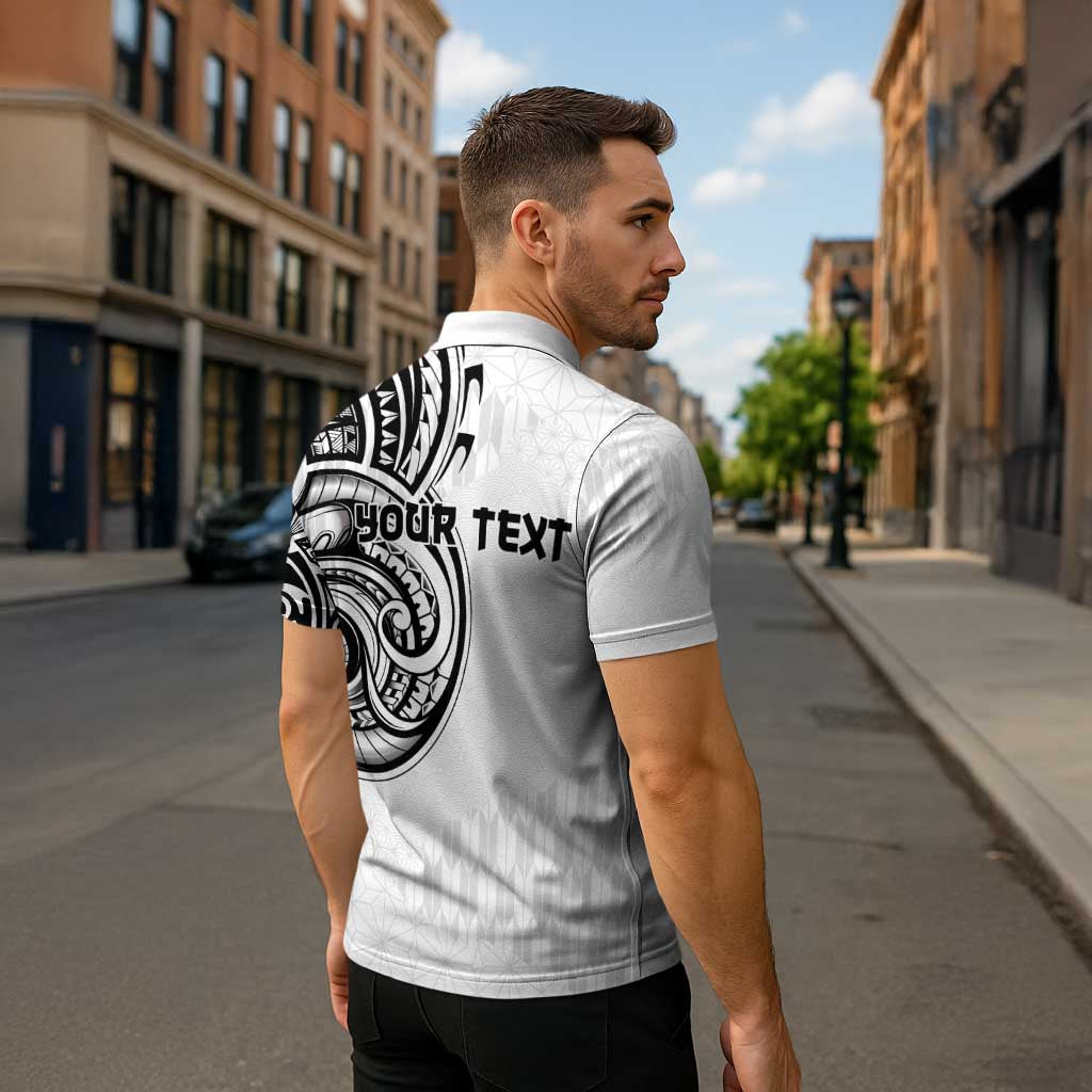 Hawaii and Japanese Culture Personalised Zipper Polo Shirt With Polynesian Tribal Tattoo Style - Polynesian Pride