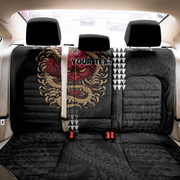 Hawaii and Japanese Oni Mask Personalised Back Car Seat Cover Kakau Pattern Dark Art Style LT9 - Polynesian Pride