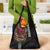 Hawaii and Japanese Oni Mask Personalised Grocery Bag Kakau Pattern Dark Art Style