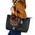 Hawaii and Japanese Oni Mask Personalised Leather Tote Bag Kakau Pattern Dark Art Style