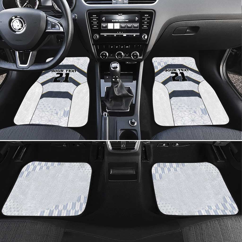 Japan Pacific Rugby 2022-23 Custom Car Mats Black Sakura Japanese Wave Pattern