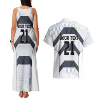 Japan Pacific Rugby 2022-23 Custom Couples Matching Tank Maxi Dress and Hawaiian Shirt Black Sakura Japanese Wave Pattern