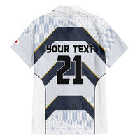 Japan Pacific Rugby 2022-23 Custom Family Matching Off The Shoulder Long Sleeve Dress and Hawaiian Shirt Black Sakura Japanese Wave Pattern