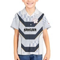 Japan Pacific Rugby 2022-23 Custom Family Matching Puletasi and Hawaiian Shirt Black Sakura Japanese Wave Pattern