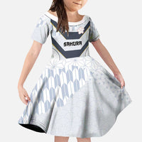 Japan Pacific Rugby 2022-23 Custom Family Matching Tank Maxi Dress and Hawaiian Shirt Black Sakura Japanese Wave Pattern