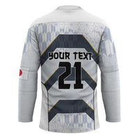 Japan Pacific Rugby 2022-23 Custom Hockey Jersey Black Sakura Japanese Wave Pattern - Polynesian Pride