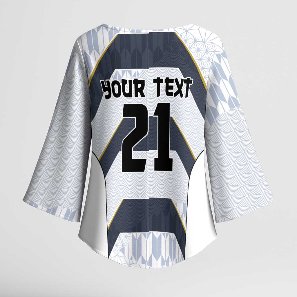 Japan Pacific Rugby 2022-23 Custom Kimono Sleeve Blouse Black Sakura Japanese Wave Pattern - Polynesian Pride