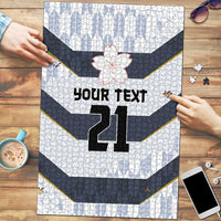 Japan Pacific Rugby 2022-23 Custom Puzzle Black Sakura Japanese Wave Pattern - Polynesian Pride