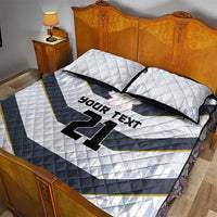 Japan Pacific Rugby 2022-23 Custom Quilt Bed Set Black Sakura Japanese Wave Pattern