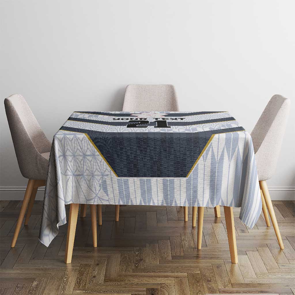 Japan Pacific Rugby 2022-23 Custom Tablecloth Black Sakura Japanese Wave Pattern