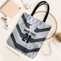 Japan Pacific Rugby 2022-23 Custom Tote Bag Black Sakura Japanese Wave Pattern - Polynesian Pride