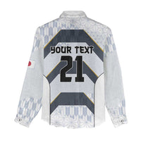 Japan Pacific Rugby 2022-23 Custom Women Casual Shirt Black Sakura Japanese Wave Pattern