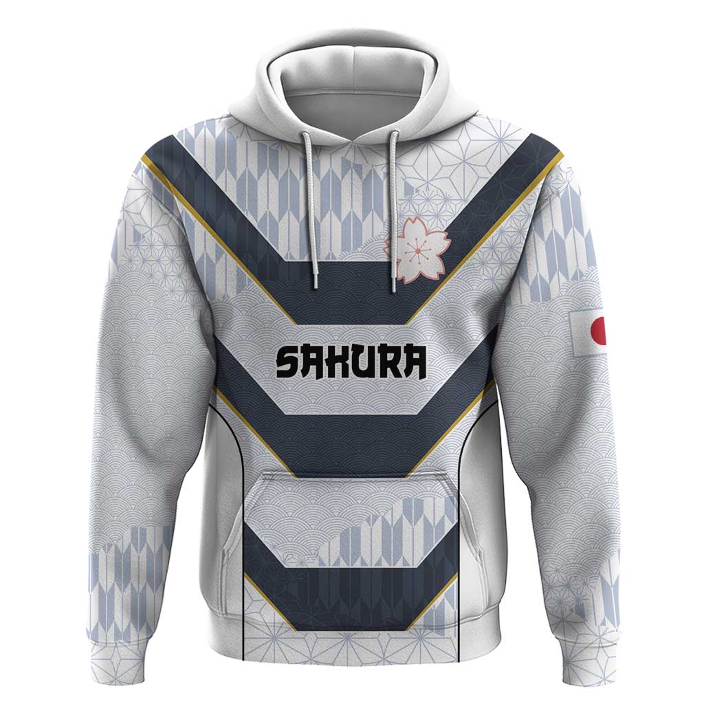 Japan Pacific Rugby 2022-23 Custom Zip Hoodie Black Sakura Japanese Wave Pattern
