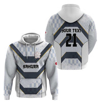 Japan Pacific Rugby 2022-23 Custom Zip Hoodie Black Sakura Japanese Wave Pattern