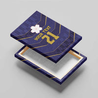 Japan Pacific Rugby 2022-23 Custom Canvas Wall Art Blue Sakura Japanese Wave Pattern