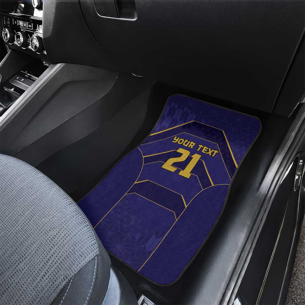 Japan Pacific Rugby 2022-23 Custom Car Mats Blue Sakura Japanese Wave Pattern