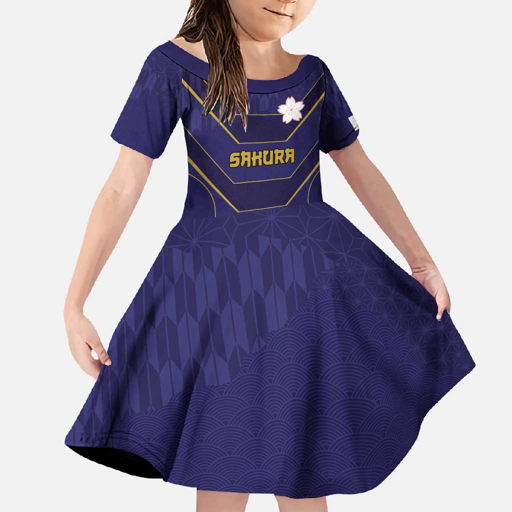 Japan Pacific Rugby 2022-23 Custom Family Matching Mermaid Dress and Hawaiian Shirt Blue Sakura Japanese Wave Pattern