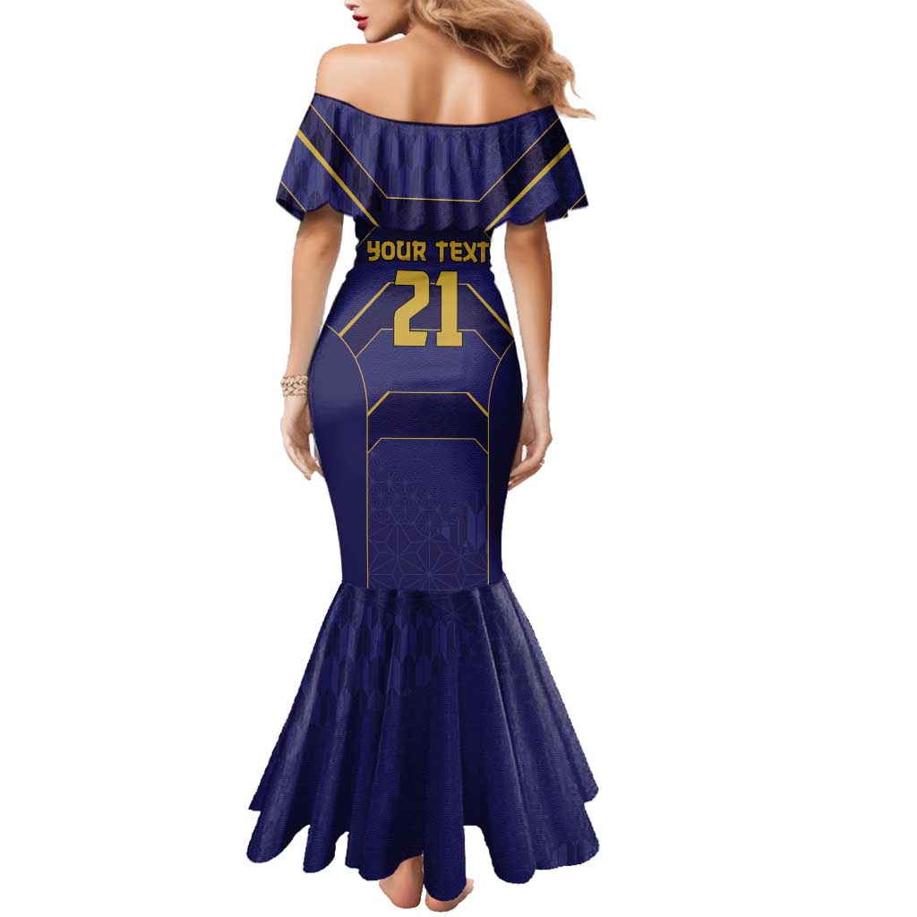 Japan Pacific Rugby 2022-23 Custom Family Matching Mermaid Dress and Hawaiian Shirt Blue Sakura Japanese Wave Pattern