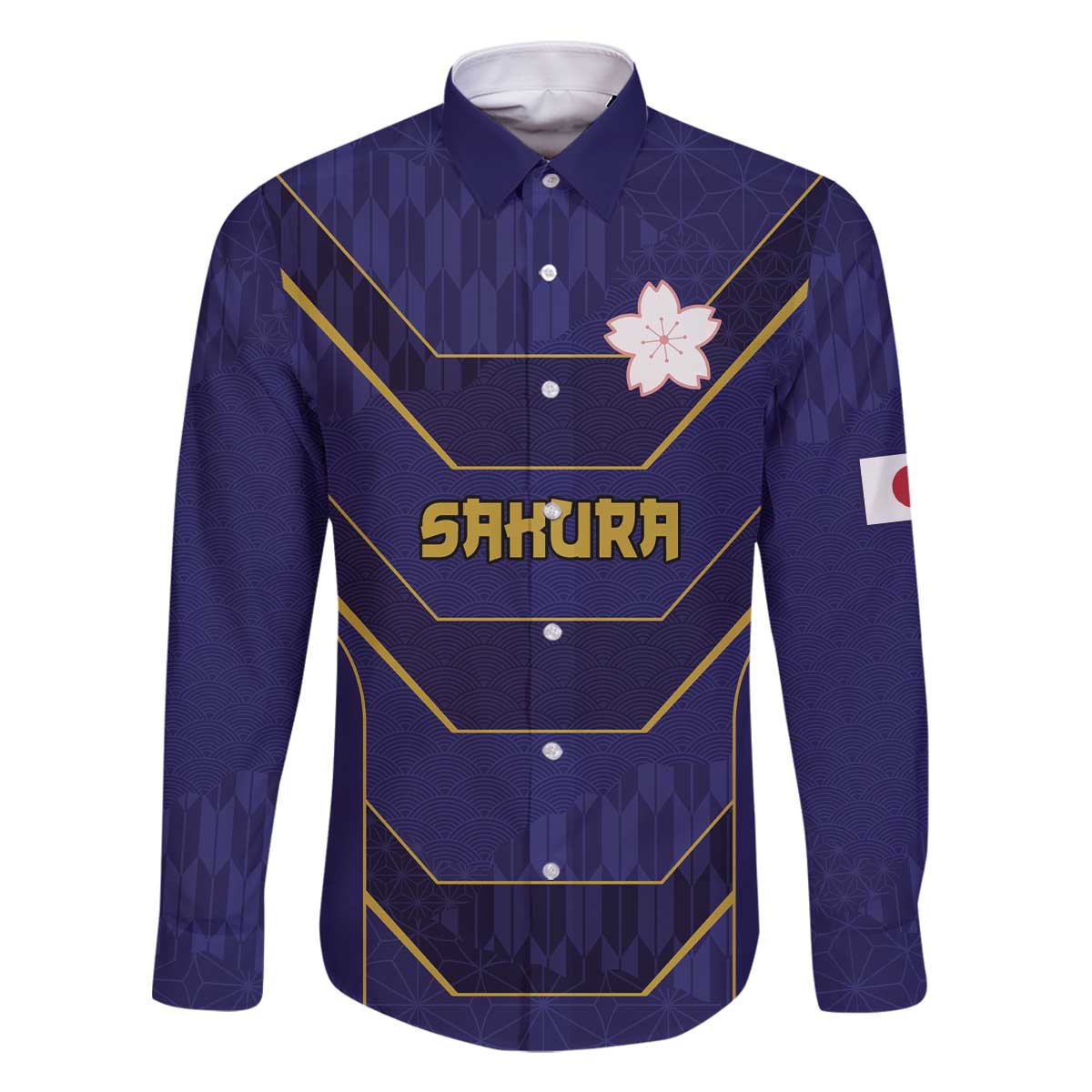 Japan Pacific Rugby 2022-23 Custom Family Matching Off The Shoulder Long Sleeve Dress and Hawaiian Shirt Blue Sakura Japanese Wave Pattern